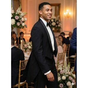 Men's 40R Oscar de la Renta Formal Tailcoat Tuxedo Jacket Wedding Costume Gala